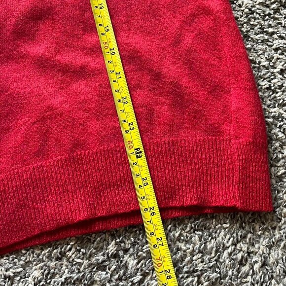 Vintage Playboy Sweater Mens 42 Red V-Neck Wool/Angola Rabbit Long Sleeve Top - Picture 6 of 8